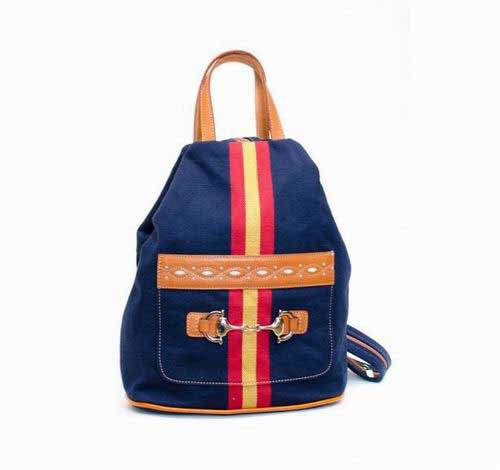 Blue Tarpaulin Backpack with Spanish Flag and Stirrup 47.100€ #50014C415